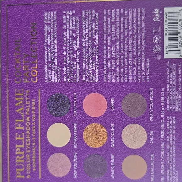 RUDE Purple Flame Eyeshadow Palette - Bold Hues - Picture 4 of 4
